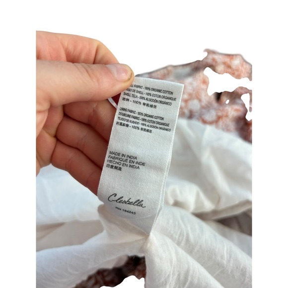 Cleobella Smocked Tiered Maxi Dress Floral Print Rust White XS Haltet Neck - Picture 6 of 7